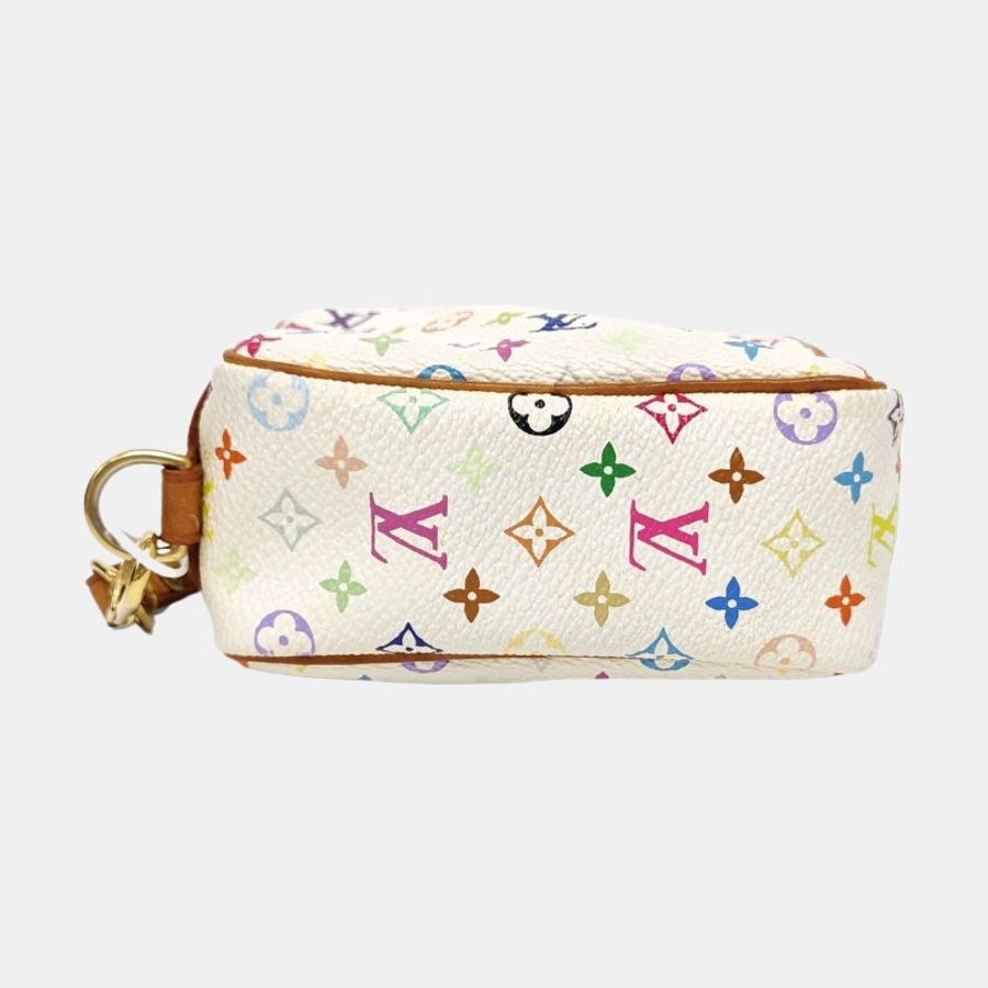 LOUIS VUITTON WAPITY白三彩塗層帆布老花零錢包金色五金-5