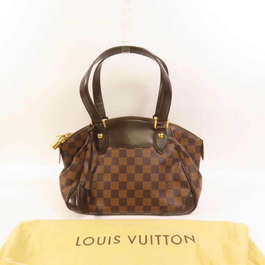 LOUIS VUITTON Damier Verona PM金扣手挽袋-11