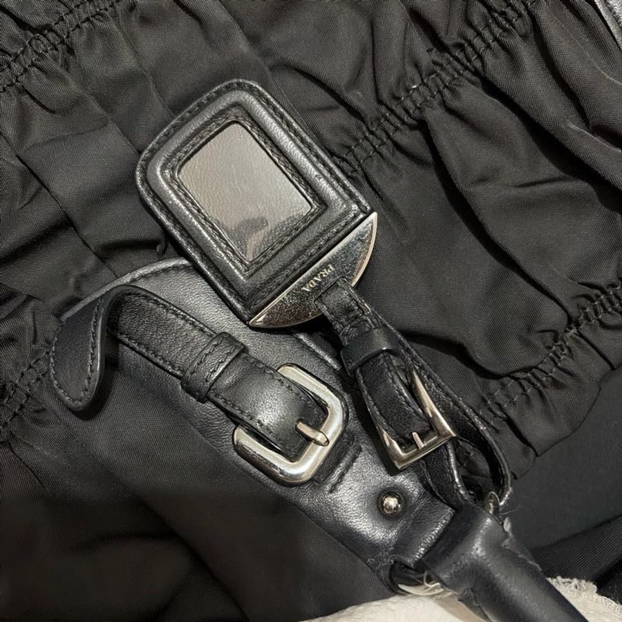 Prada Black Tessuto Gaufre尼龍包-5
