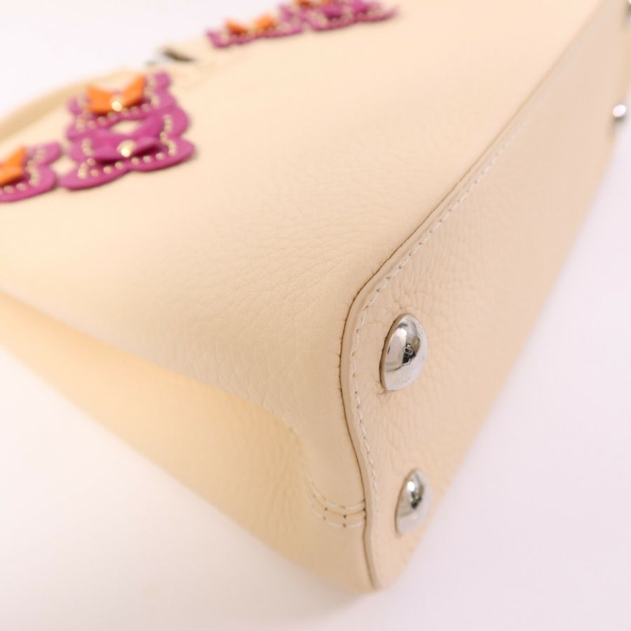 LOUIS VUITTON Taurillon Capucines BB銀扣手挽肩背兩用袋-10