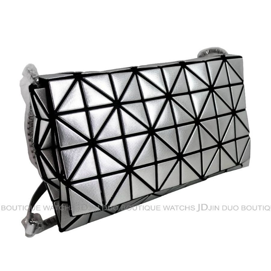 金鐸精品~2504 ISSEY MIYAKE 三宅一生 BAO BAO幾何拼接圖案亮面銀側肩背包 全新品-2
