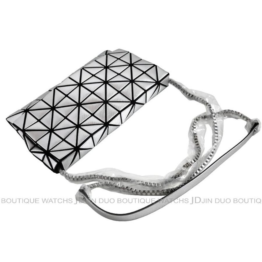 金鐸精品~2504 ISSEY MIYAKE 三宅一生 BAO BAO幾何拼接圖案亮面銀側肩背包 全新品-4
