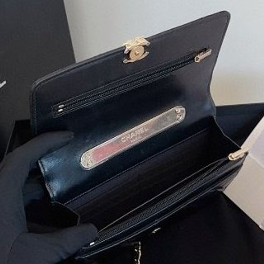 芯片款 Chanel香奈兒黑金手柄WOC-8