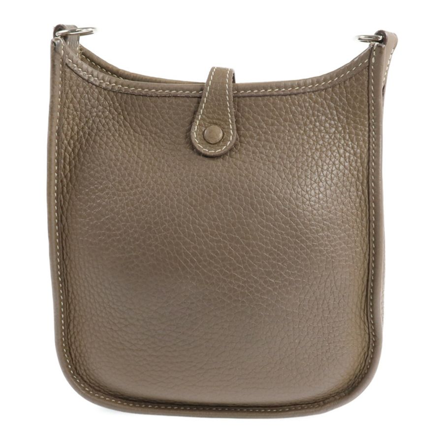 HERMES Clemence皮革Evelyne TPM銀扣肩背袋Etoupe-2