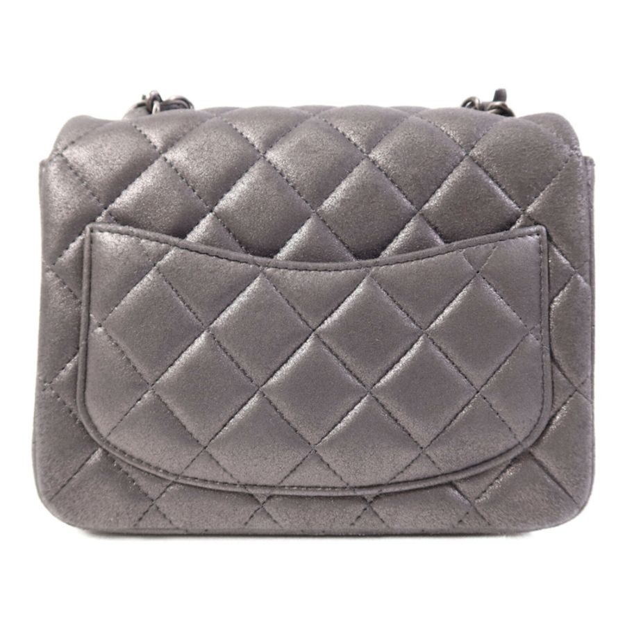 CHANEL 牛皮皮革Mini Classic 17銀扣鏈帶肩背袋-1