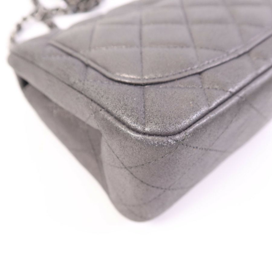 CHANEL 牛皮皮革Mini Classic 17銀扣鏈帶肩背袋-13