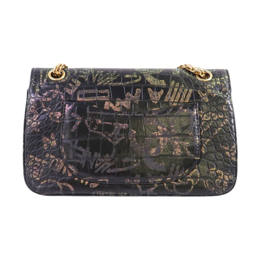 CHANEL 牛皮皮革2.55 Graffiti Reissue金扣鏈帶肩背袋-1