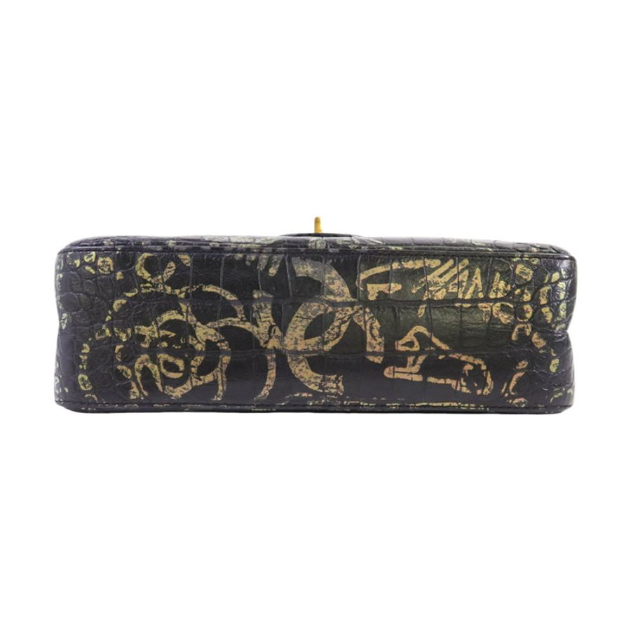 CHANEL 牛皮皮革2.55 Graffiti Reissue金扣鏈帶肩背袋-3