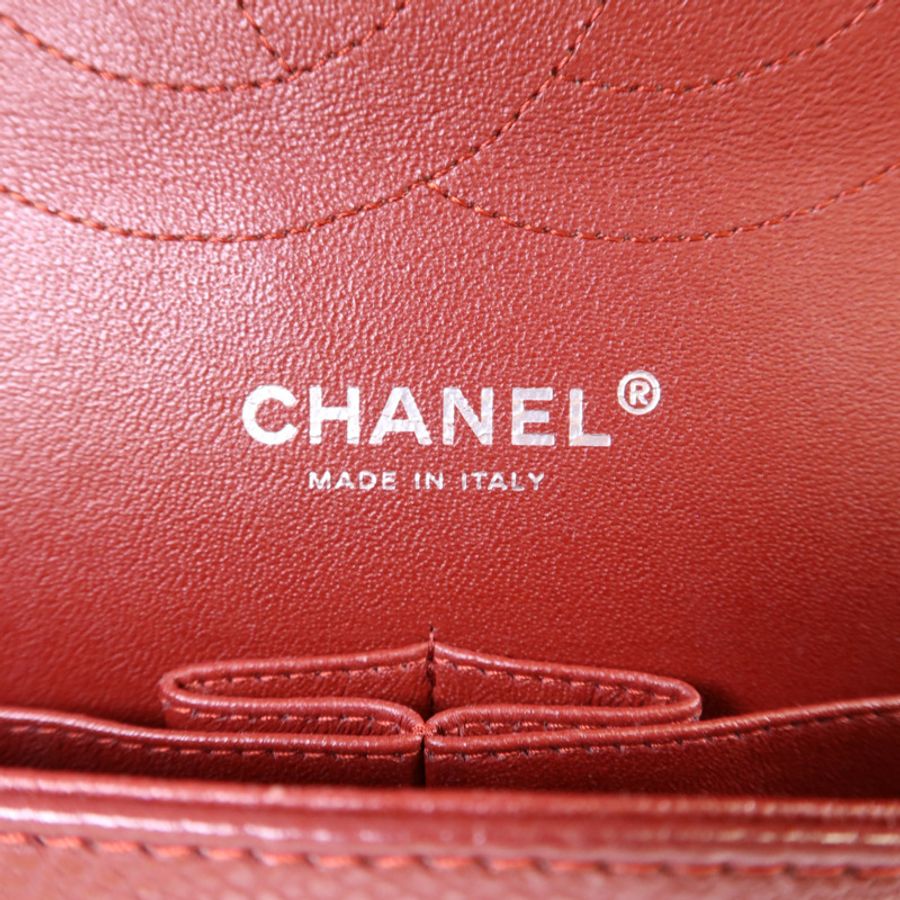 CHANEL 牛皮皮革Large Classic銀扣鏈帶肩背袋-7