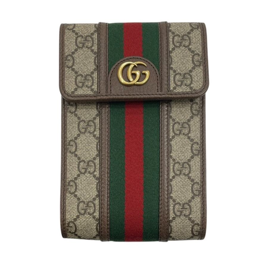 GUCCI 古馳 625757 側背手機包 GGSUPREME PVC帆布 老花 棕色系-1