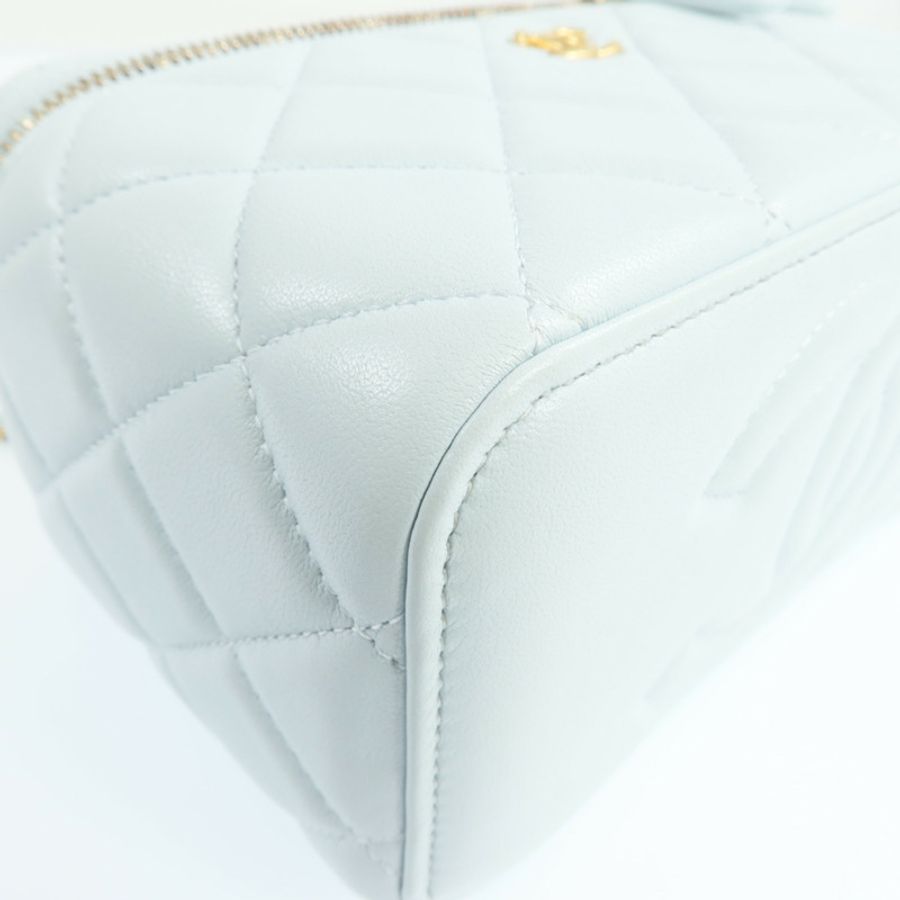 CHANEL 羊皮皮革Vanity Case金扣鏈帶肩背袋-13