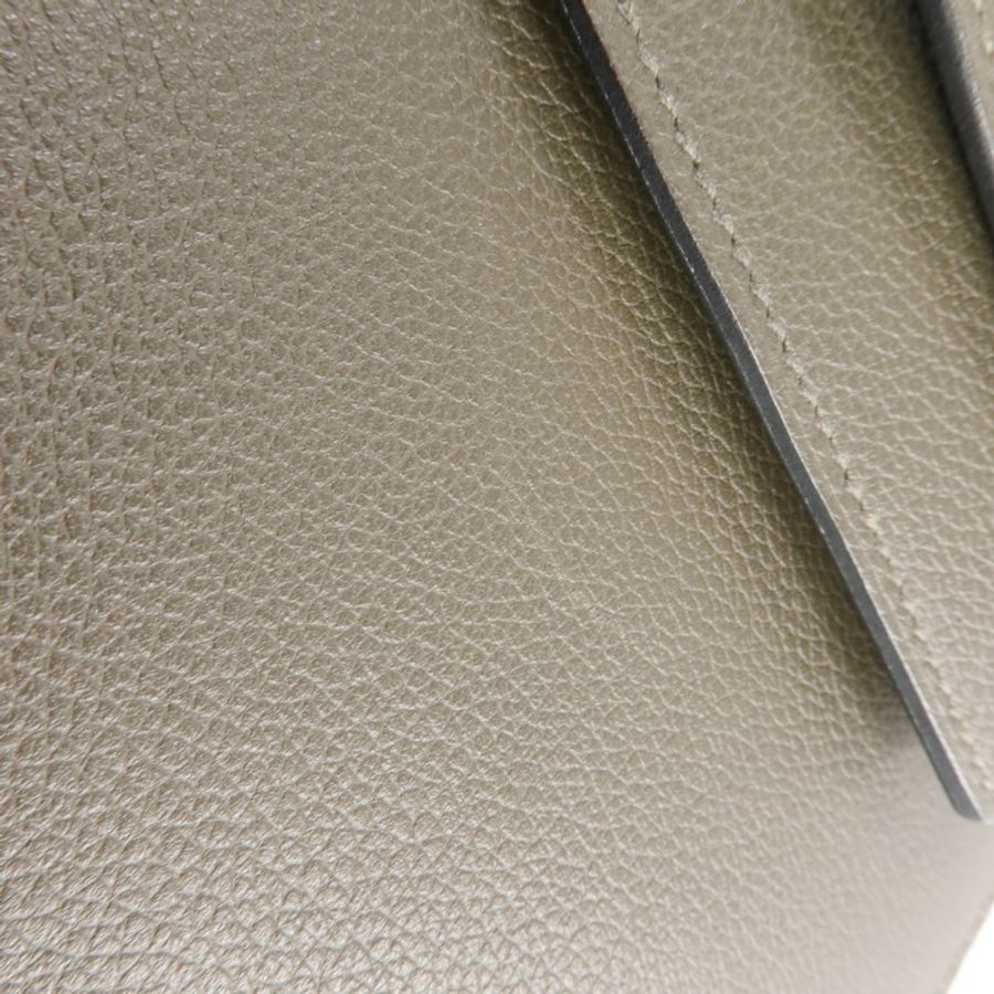 HERMES Evercolor皮革Kelly Depeches 25銀扣手拿包Vert Maquies-14