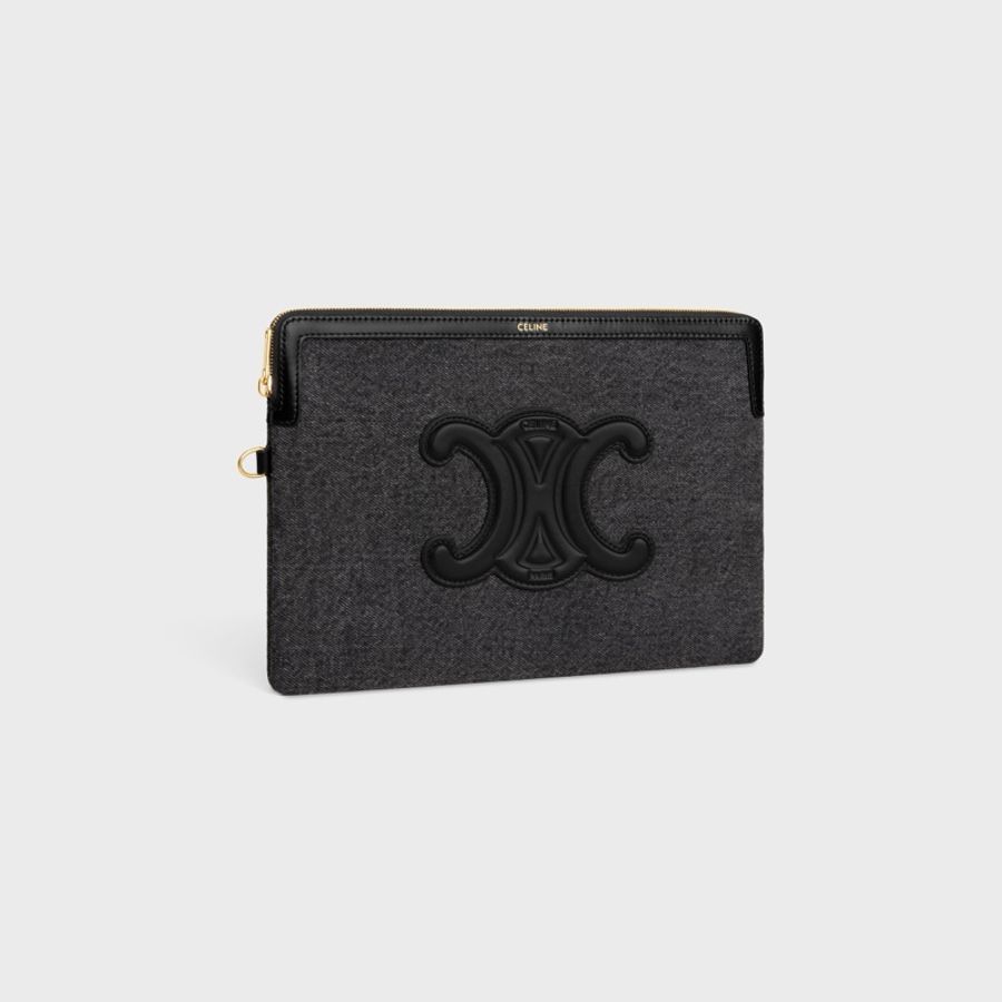 Celine 女士 牛仔布 CUIR TRIOMPHE 手拿包均碼碼25cm*1cm*17.5cm-1