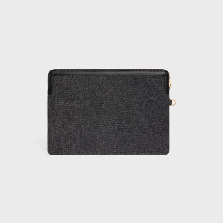 Celine 女士 牛仔布 CUIR TRIOMPHE 手拿包均碼碼25cm*1cm*17.5cm-3