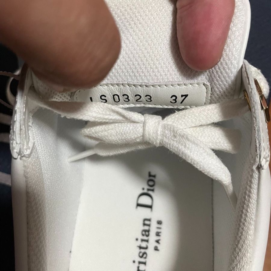 Dior正品迪奧Star厚底鞋 CD印花板鞋 女款白金色 37碼-5