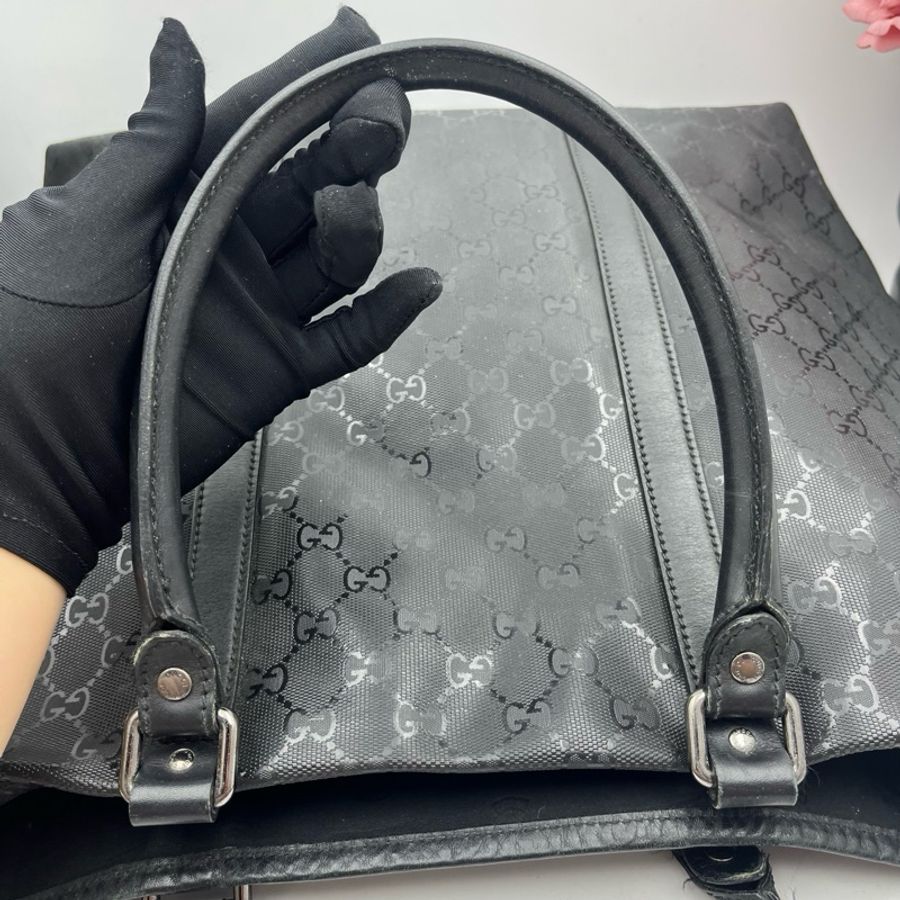99新古馳/Gucci 黑色帆布 尺寸40x37-9