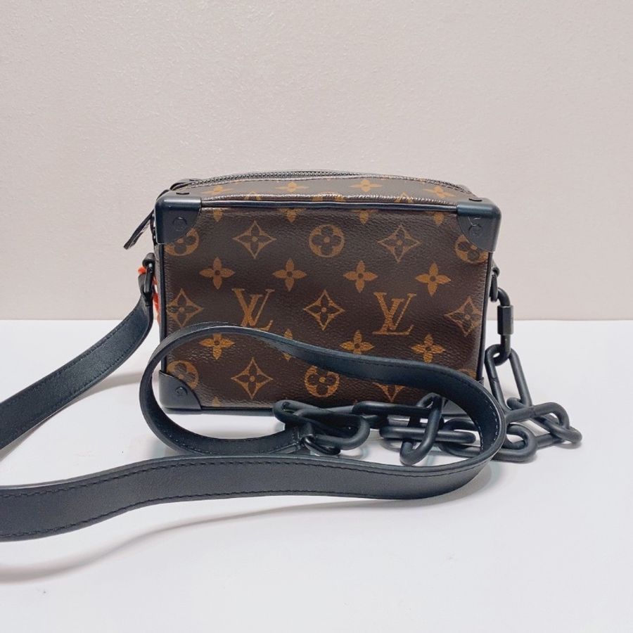 lv 老花soft trunk拉鍊軟盒斜背包19*12*8 98新配件塵袋-7