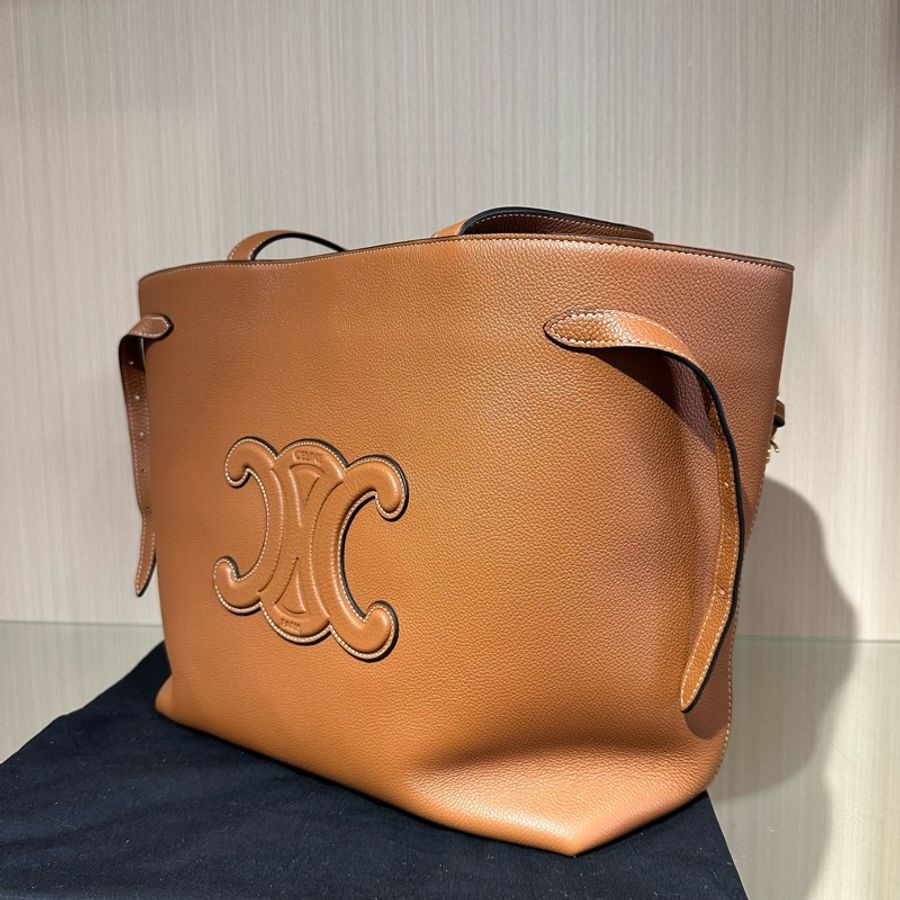 CELINE赛琳 牛皮托特包 中号 咖色-2