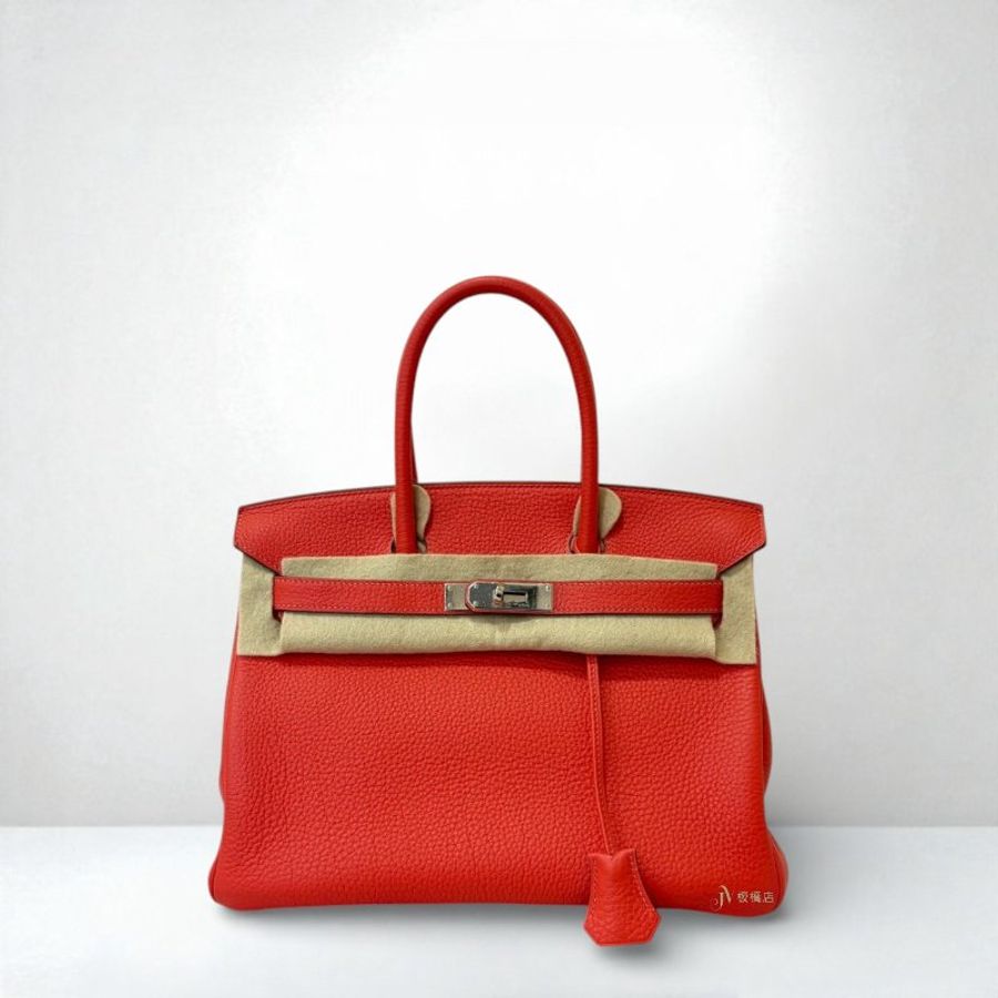 JS0165-Hermes T5玫瑰粉T/C銀釦30cm柏金Birkin-0