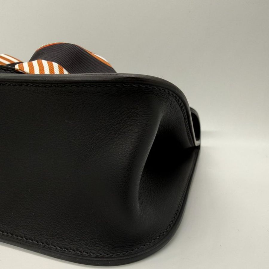 HERMES MINI HALZAN黑色配金釦手提肩背包#K刻-9