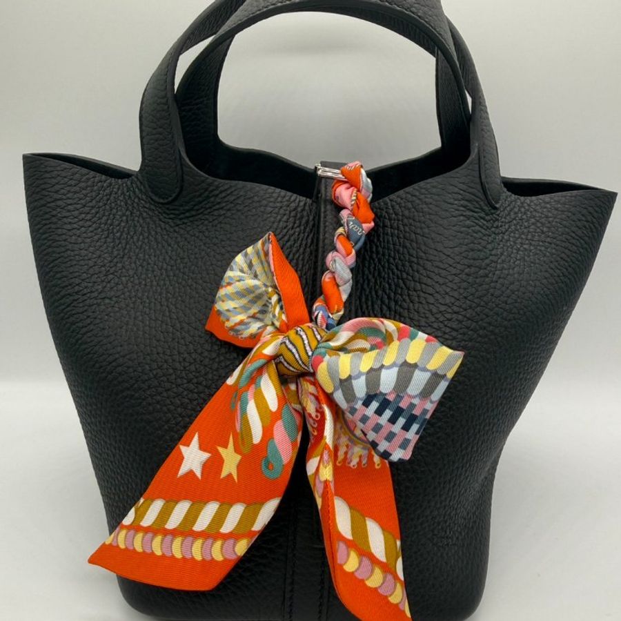 HERMES picotin 18 黑色銀扣#K 刻-5