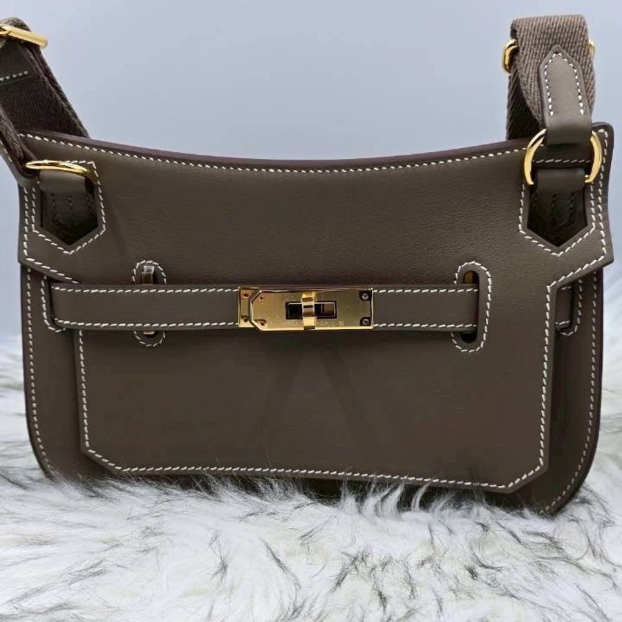 HERMES MINI JYPSIERE大象灰配金扣#K刻-1