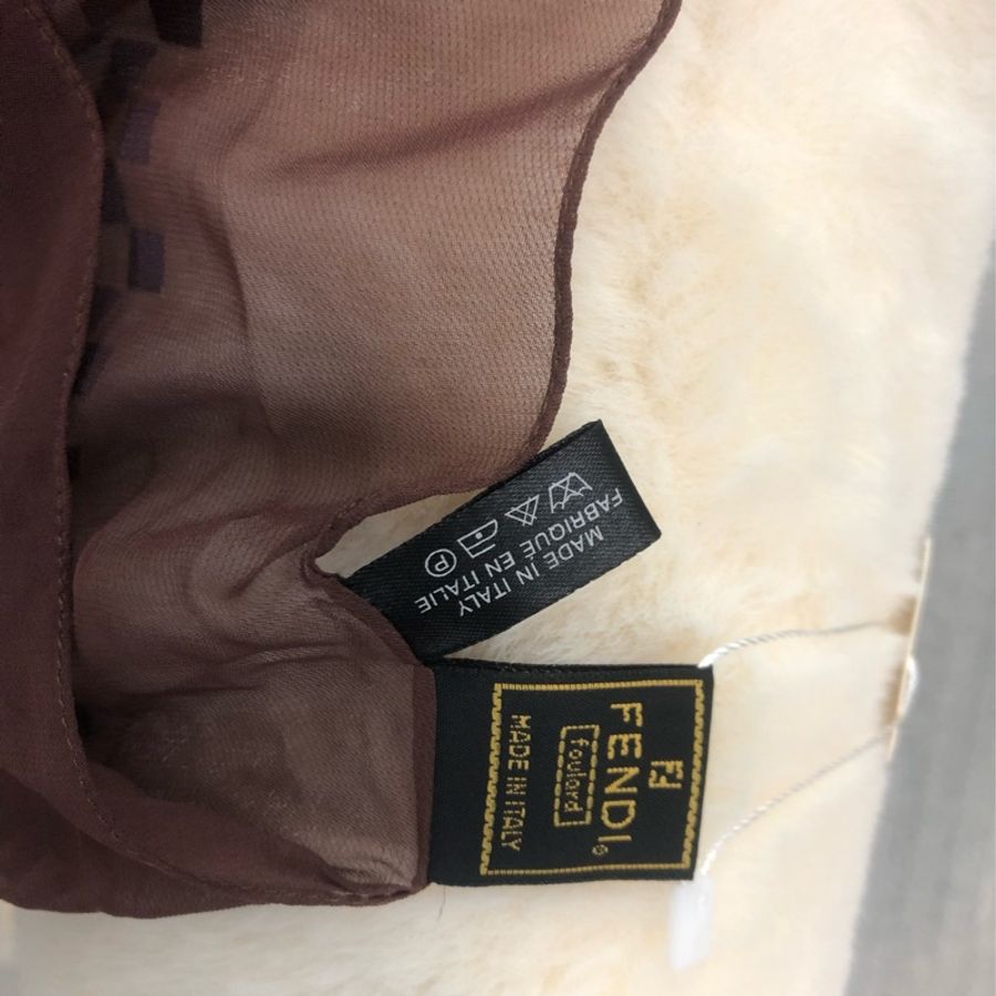 FENDI 啡藍色絲巾 XB789-6