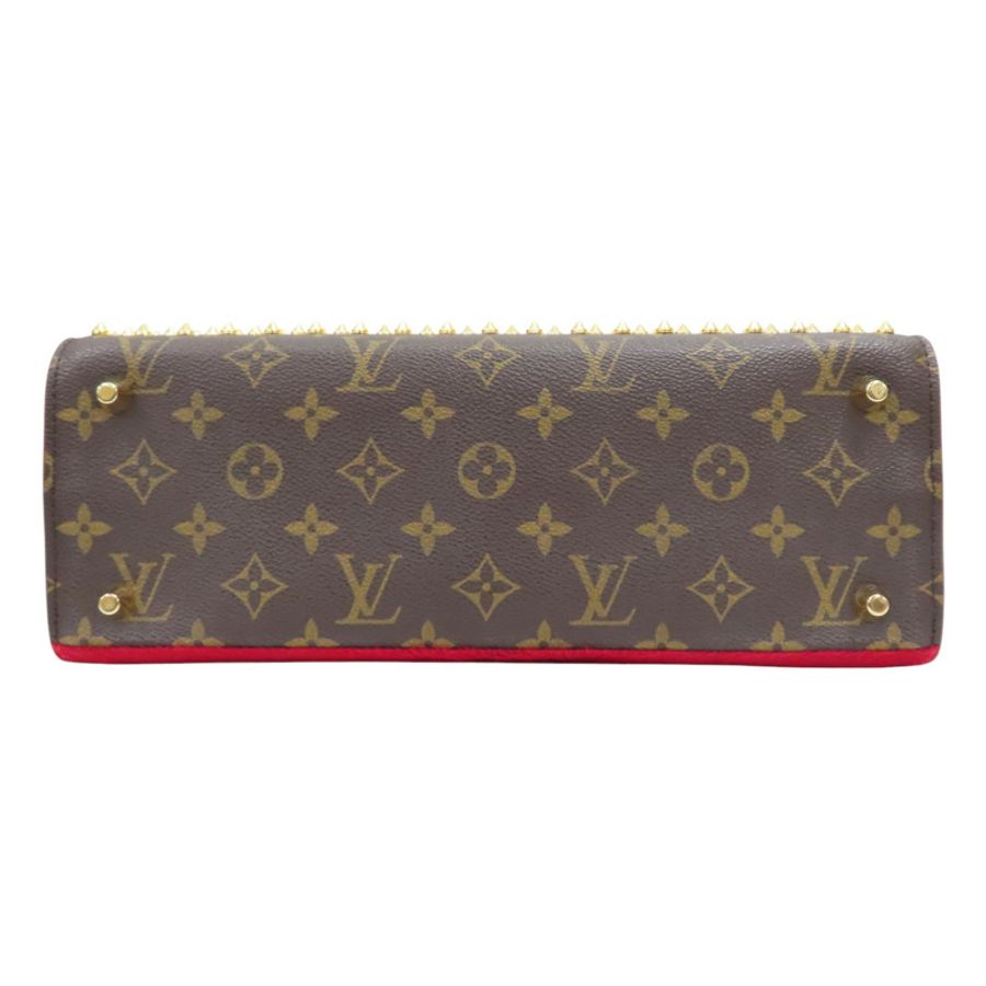 棕色 原花帆布 紅色馬毛 鉚釘 Iconoclast 手提包【LOUIS VUITTON LV 路易威登】 M41234-3