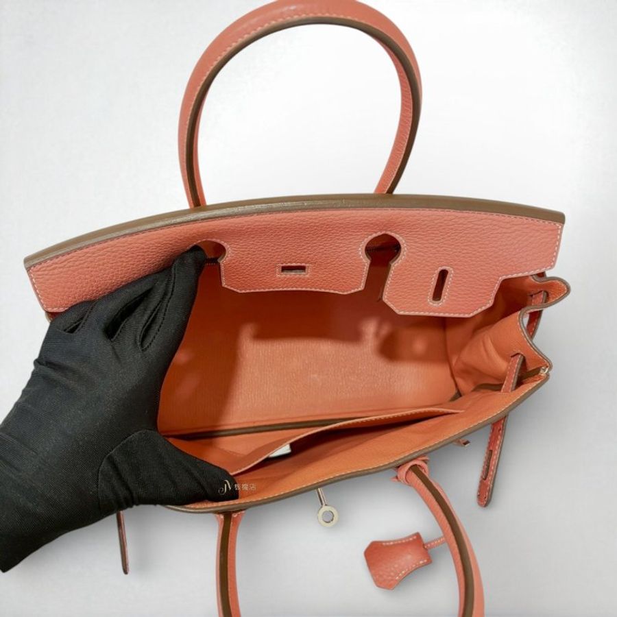 JS1122-HERMES I5火烈鳥粉色Togo銀釦柏金30cm-5