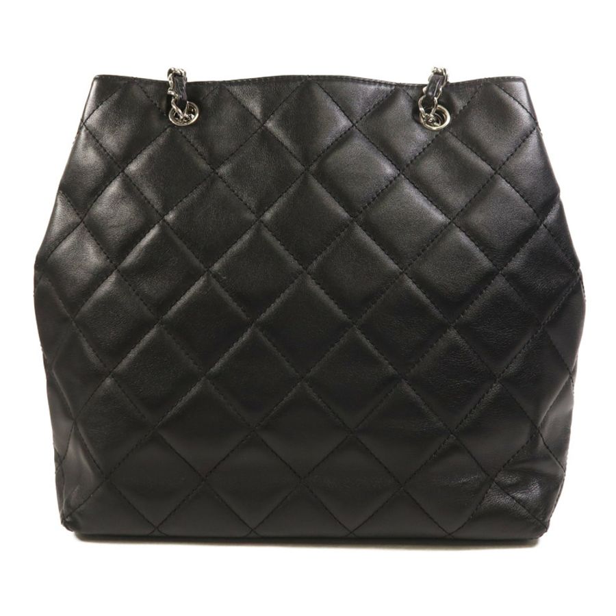 CHANEL 牛皮皮革Chain Shoulder銀扣鏈帶肩背袋-1
