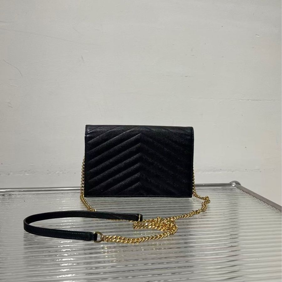 🔥新到:YSL / 聖羅蘭 鏈條信封包小號 魚子醬牛皮,尺寸: 19*12.5cm-1