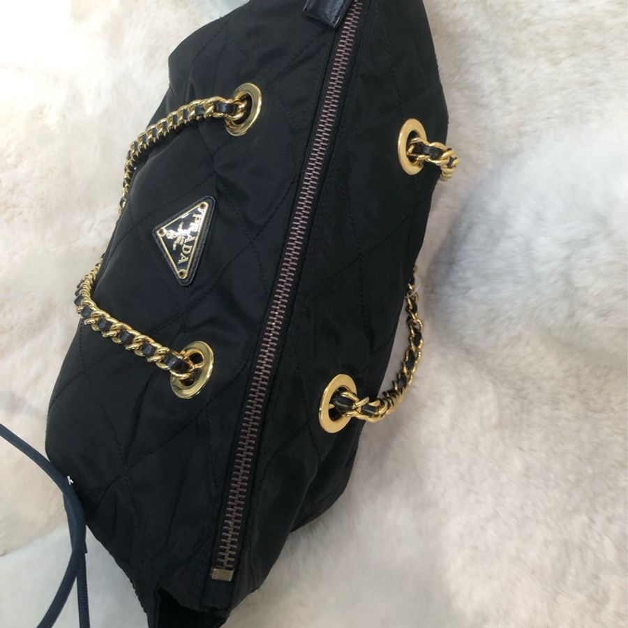 PRADA 中古黑色鏈條包 XB998-5