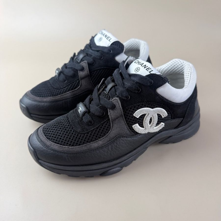 CHANEL/香奈兒 黑白熊貓雙C運動鞋 36碼 95新-0