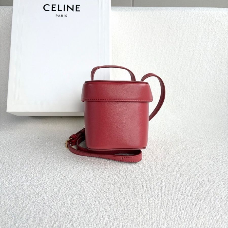 Celine 凱旋門小盒子包 豆沙紅 金扣 牛皮10*11*10 98新配件塵袋盒子購證-7