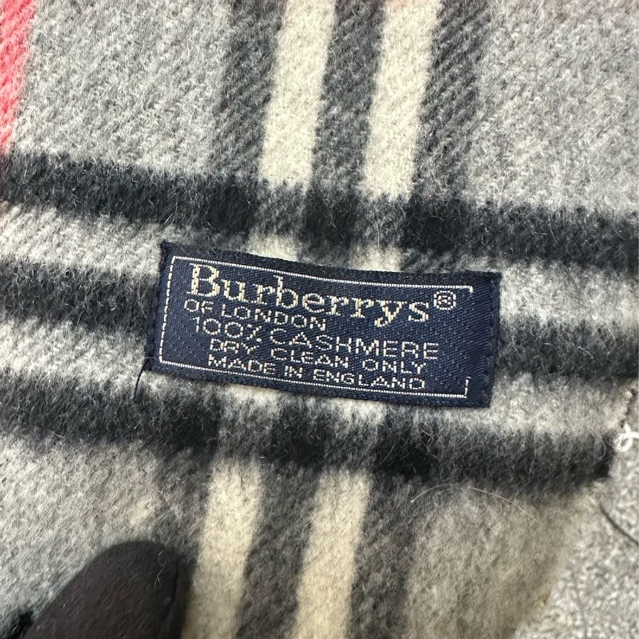 Burberry 格紋灰經典圍巾-6