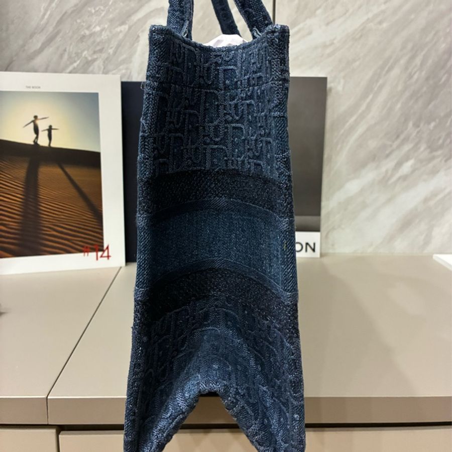 Dior 托特包 老花牛仔刺繡款-4