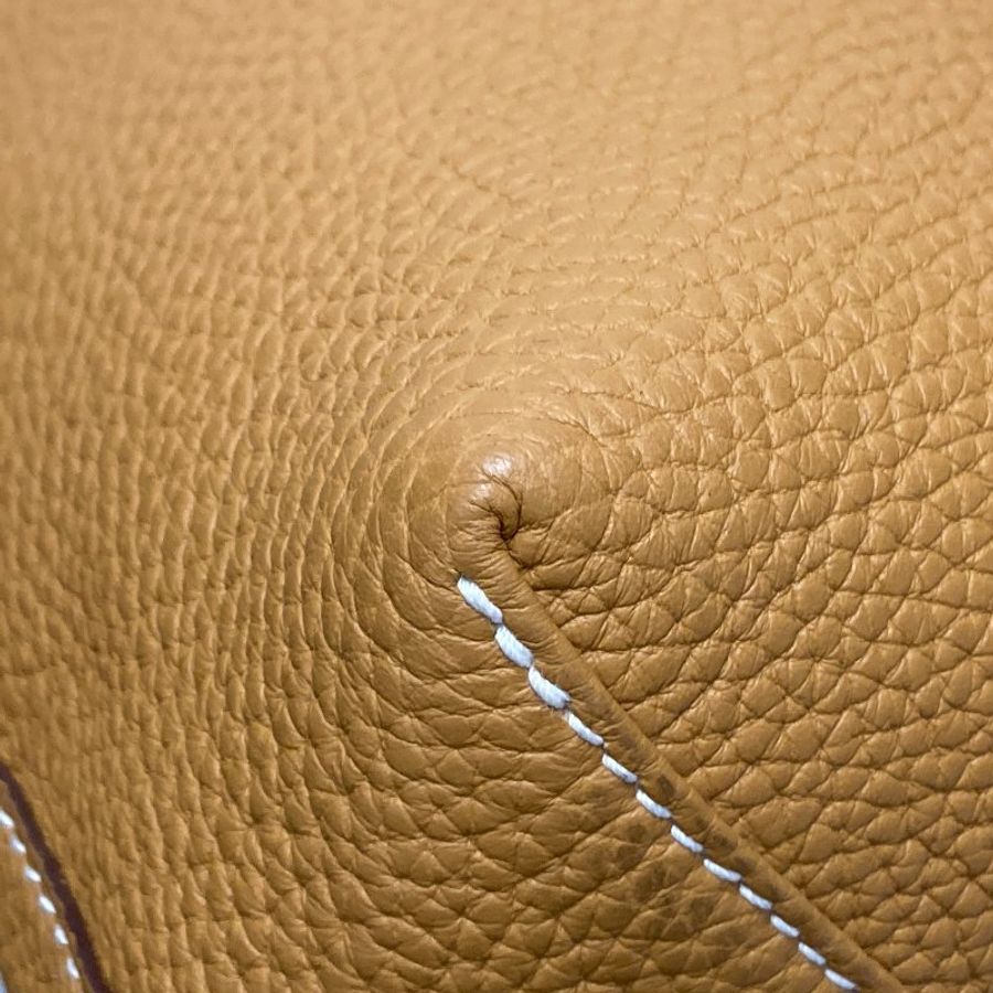 HERMES 愛馬仕 Y刻 DOUBLE SENS 28 牛皮 雙面手提包 淺棕色/粉紅-8