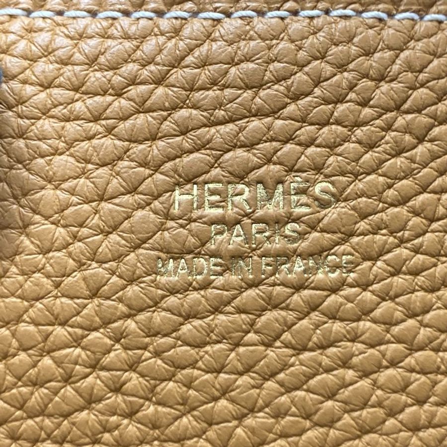 HERMES 愛馬仕 Y刻 DOUBLE SENS 28 牛皮 雙面手提包 淺棕色/粉紅-13