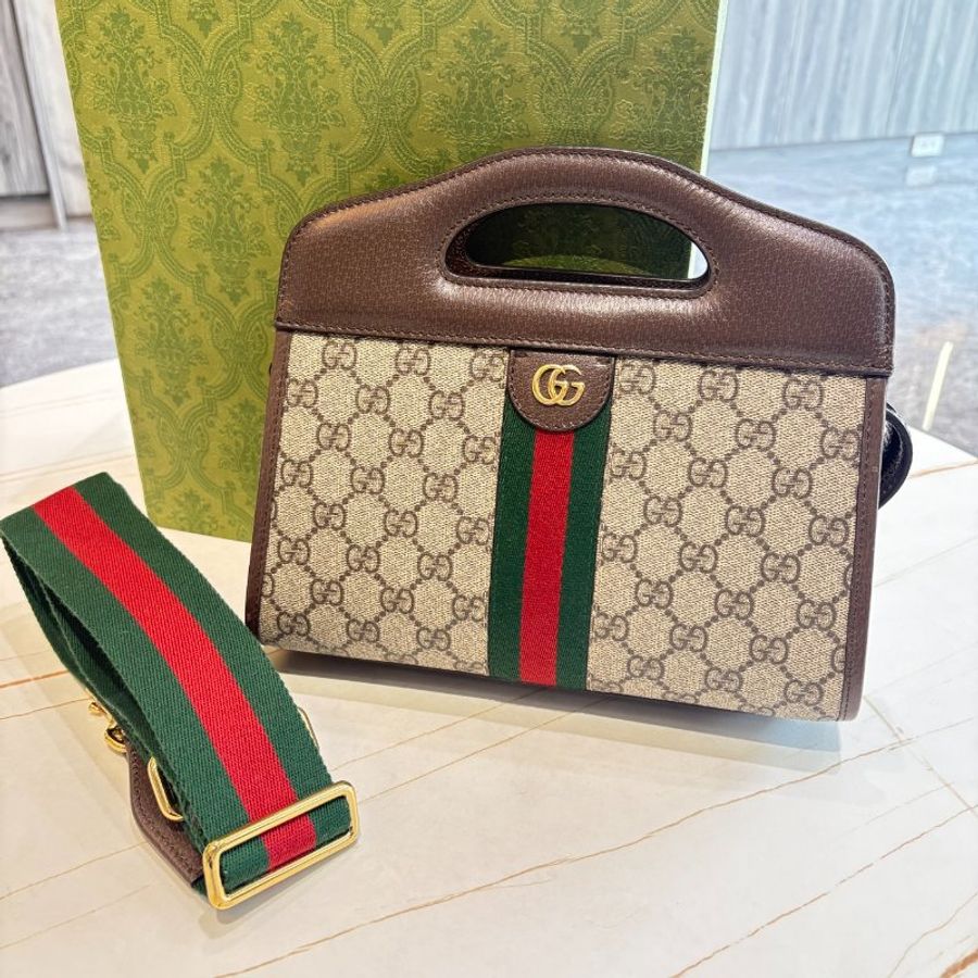 *SHIHNA名牌精品* Gucci Ophidia 紅綠織帶手提兩用托特包-0