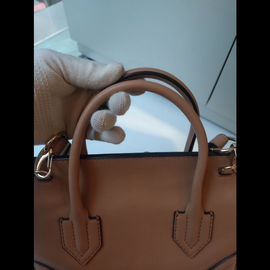 Versace 駝色皮革梅杜莎釦兩用包-25