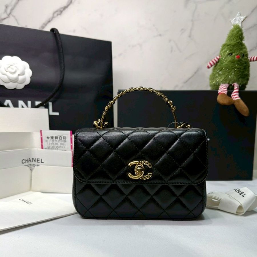 CHANEL Mini雙手柄鏈帶包-0