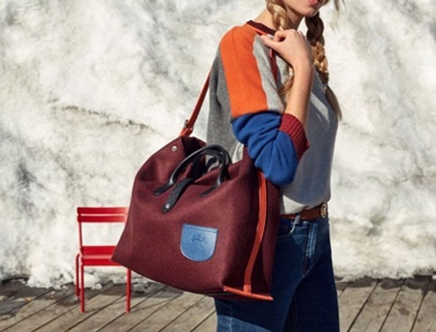 LONGCHAMP Roseau Essential Flanelle系列 酒紅 羊毛 手提包 肩背包 側背包 斜背包-2