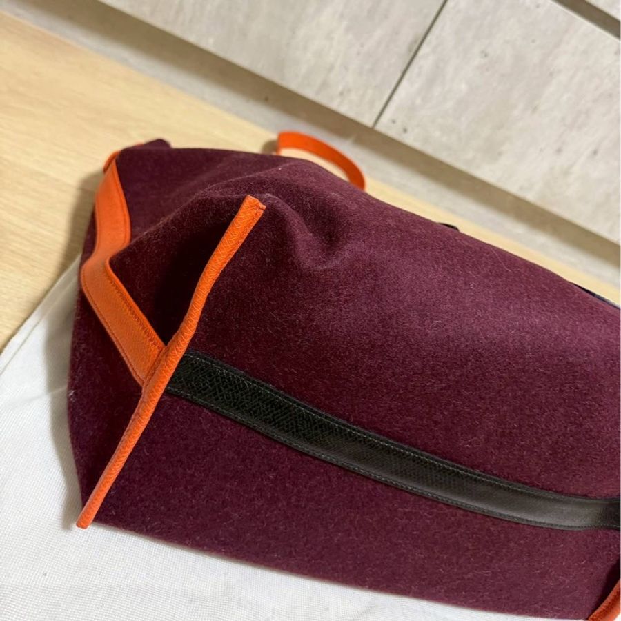 LONGCHAMP Roseau Essential Flanelle系列 酒紅 羊毛 手提包 肩背包 側背包 斜背包-19