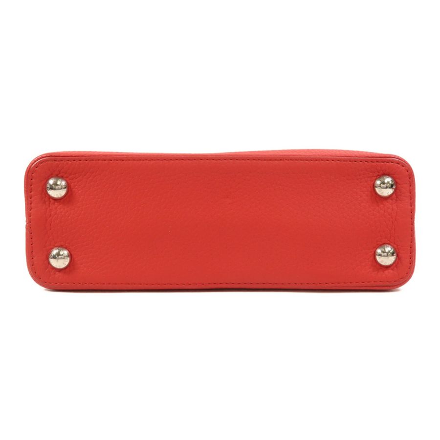 LOUIS VUITTON Taurillon Capucines BB銀扣手挽肩背兩用袋-3