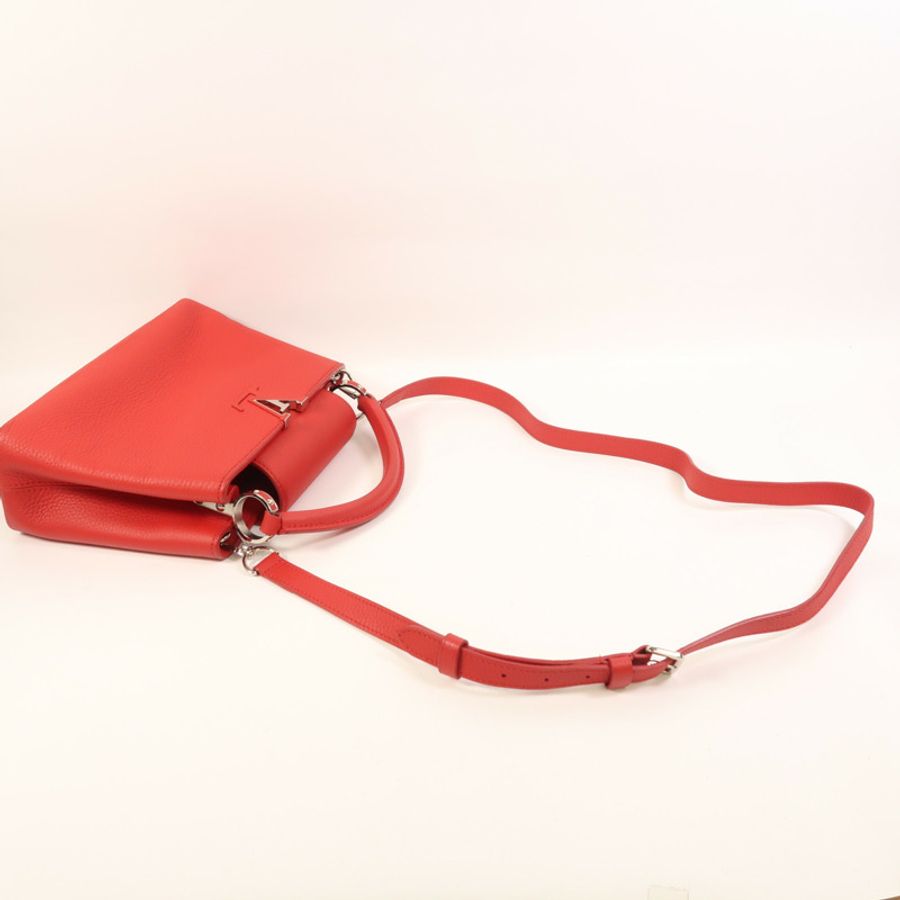 LOUIS VUITTON Taurillon Capucines BB銀扣手挽肩背兩用袋-6