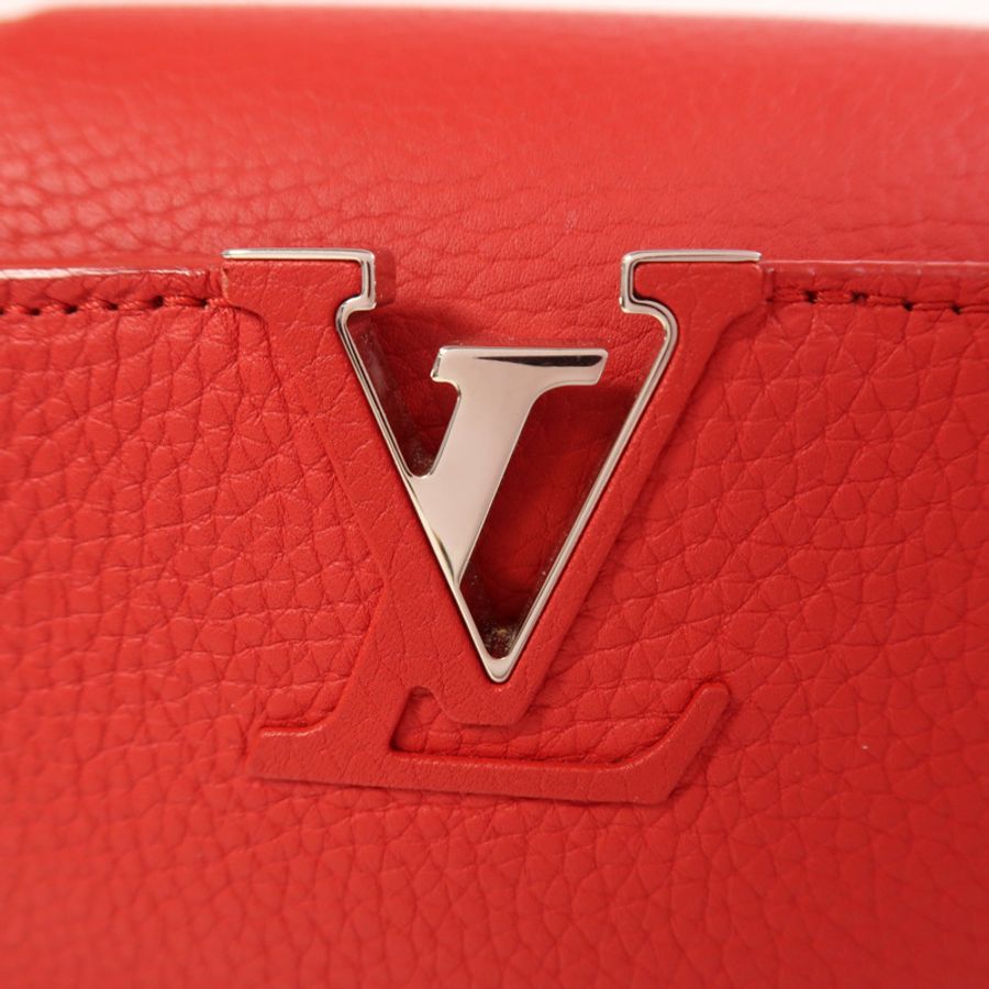 LOUIS VUITTON Taurillon Capucines BB銀扣手挽肩背兩用袋-7