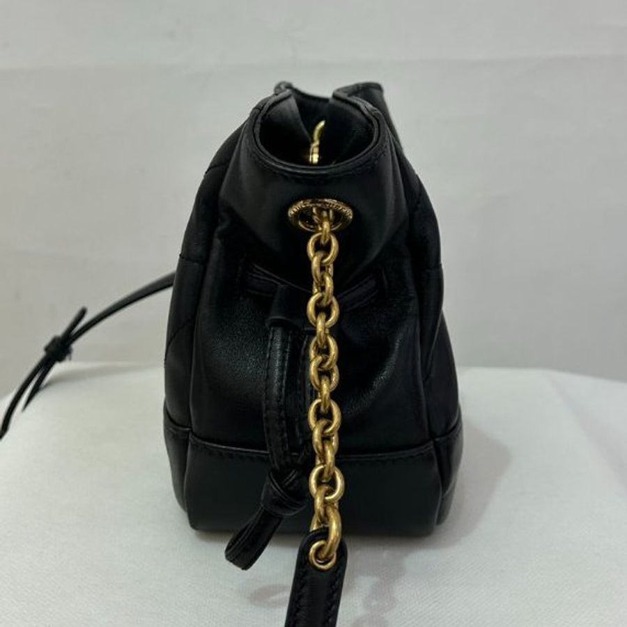 YSL-Saint Laurent 黑羊皮金釦Jamie 迷你束口肩背包-1