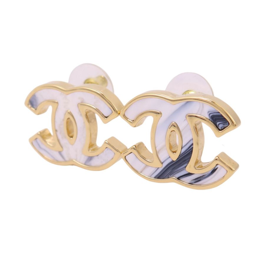 CHANEL 金屬/琺瑯CC Earrings金扣耳環-1