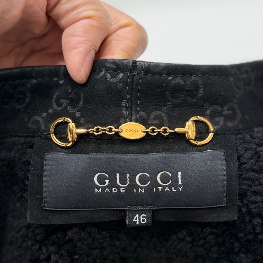 Gucci × Tom Ford 聯名款 黑色 麂皮 真皮 大衣 長版大衣 長大衣 皮外套 夾克-24