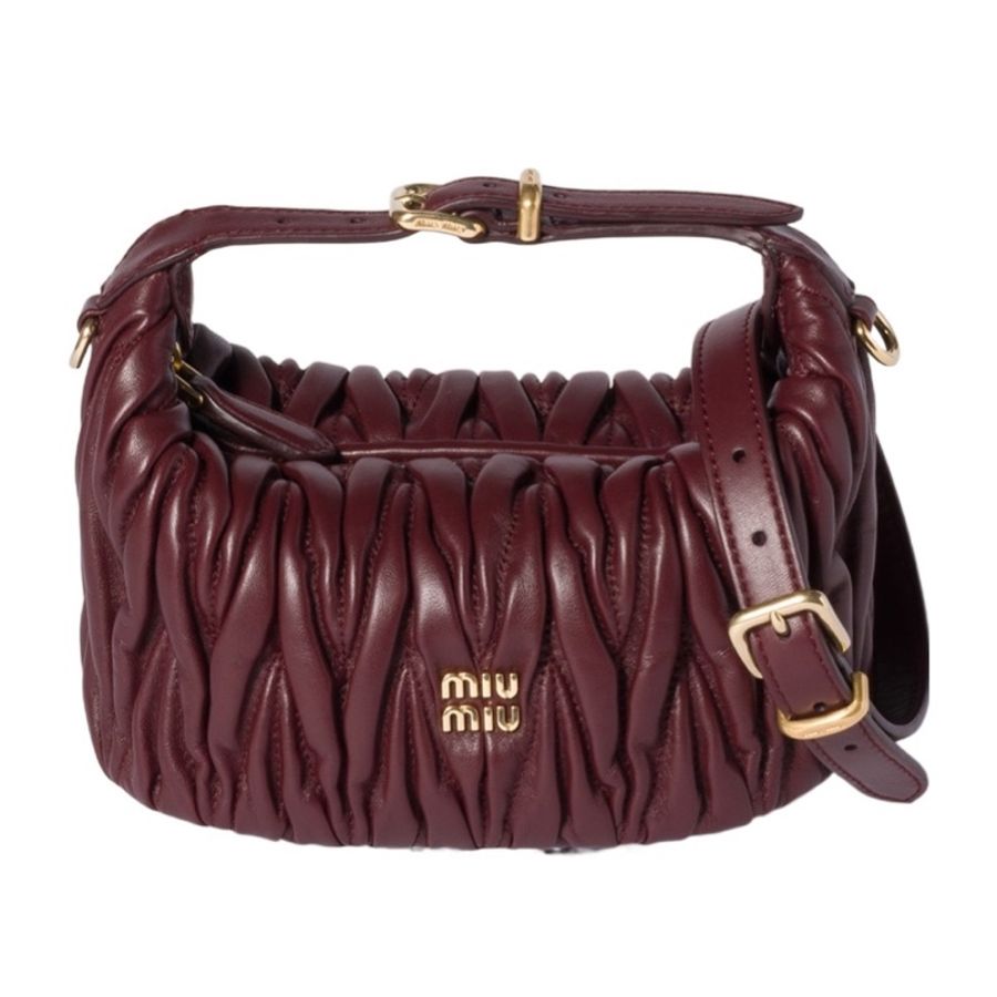 Miu Miu 女士 馬特拉塞凸紋納帕皮手拿包均碼碼15cm*8cm*8.5cm-0